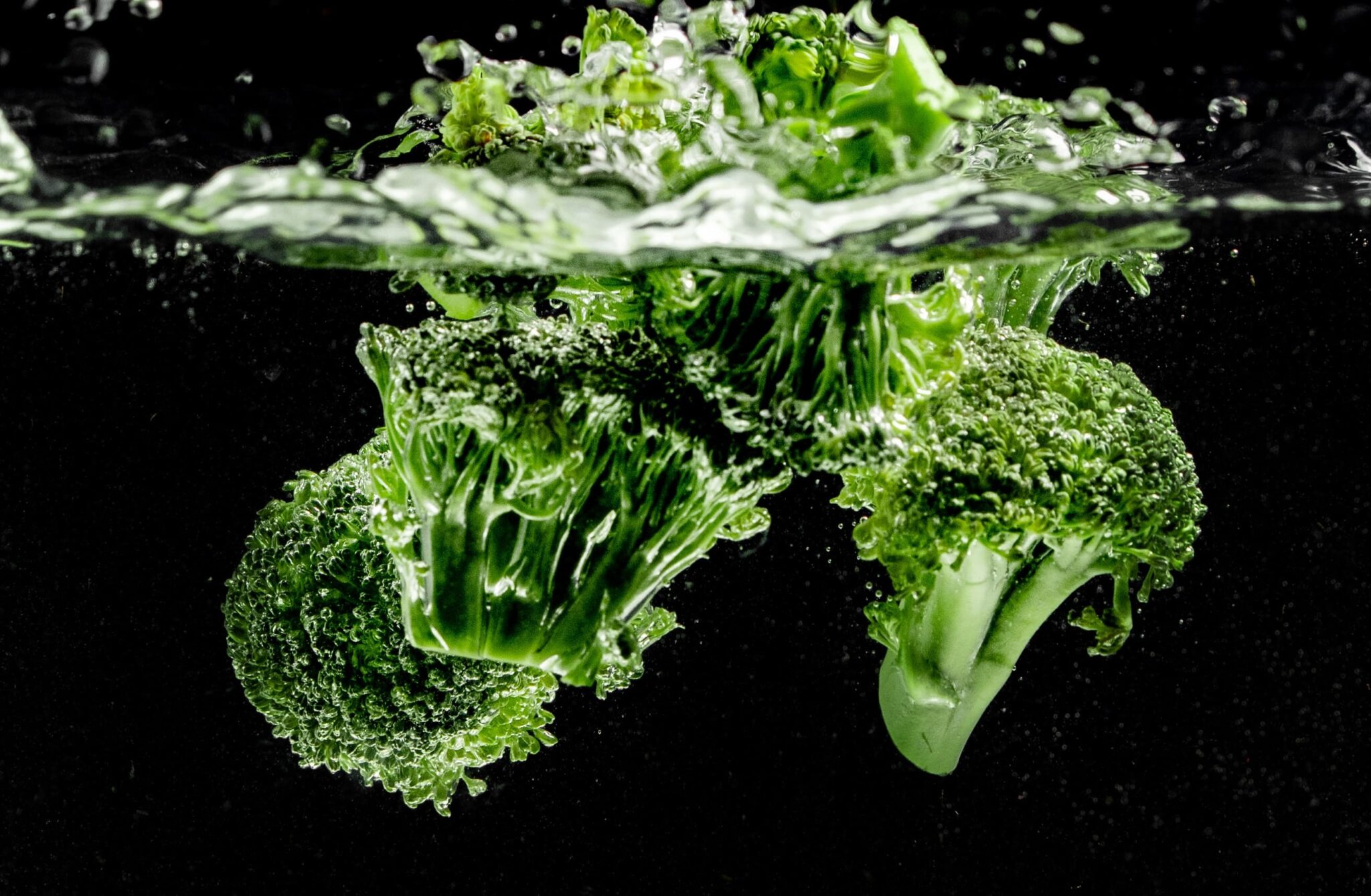 Broccoli in fresh water
