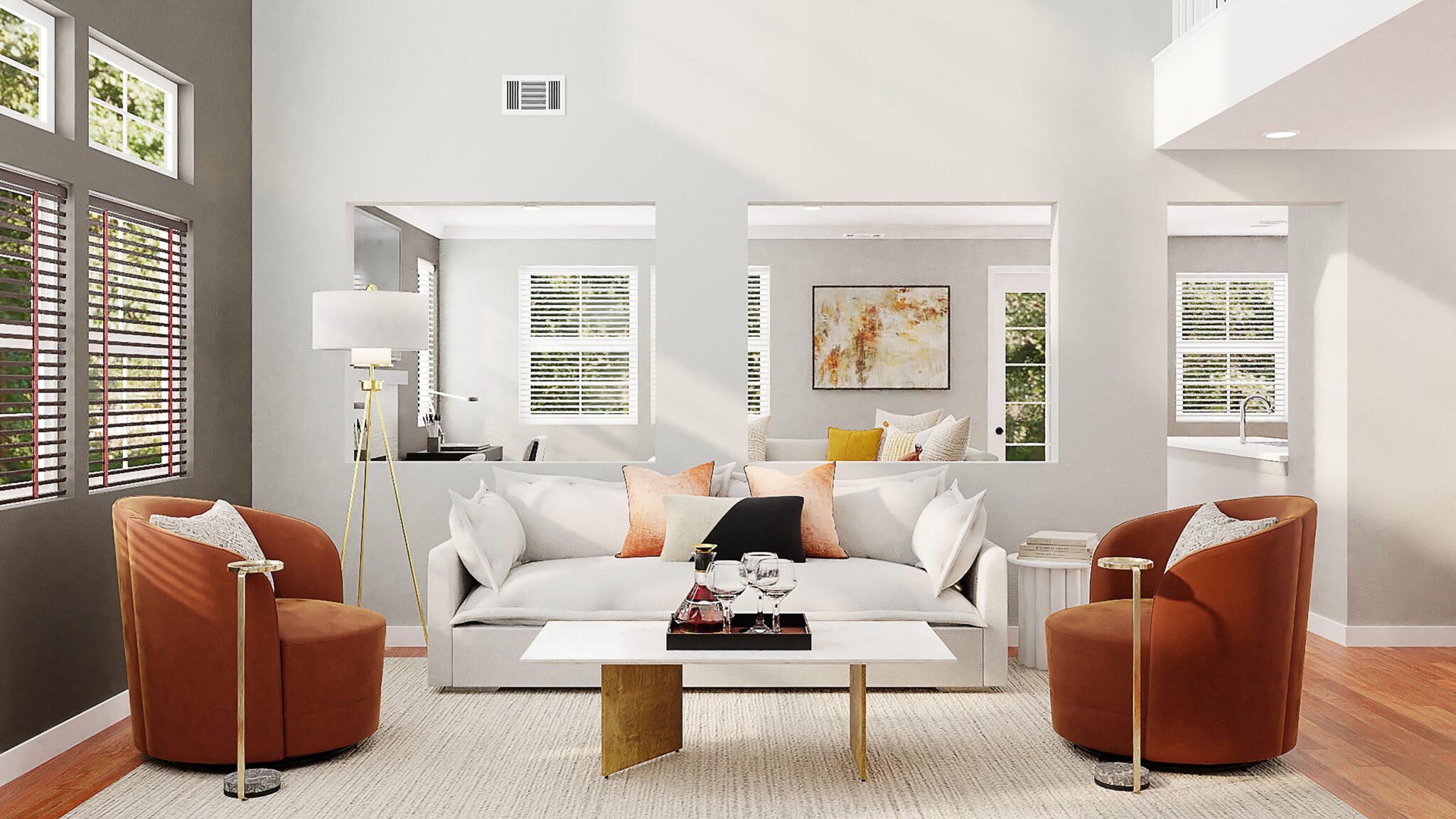 White couch and home interiors
